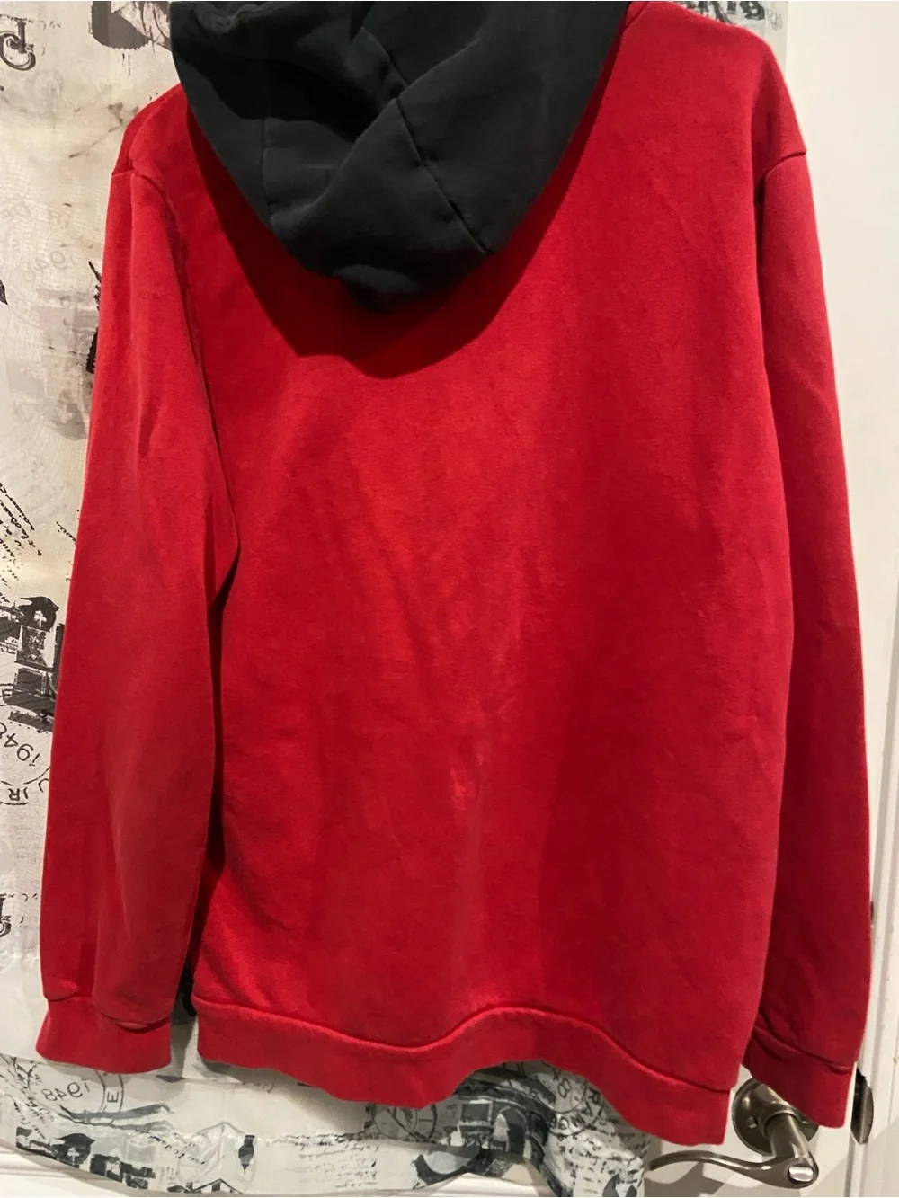 Jordan Red Hoodie with Black Hood and Pocket